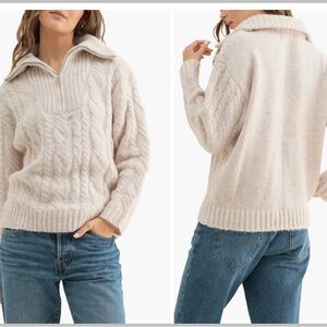 Cable stitch quarter zip sweater